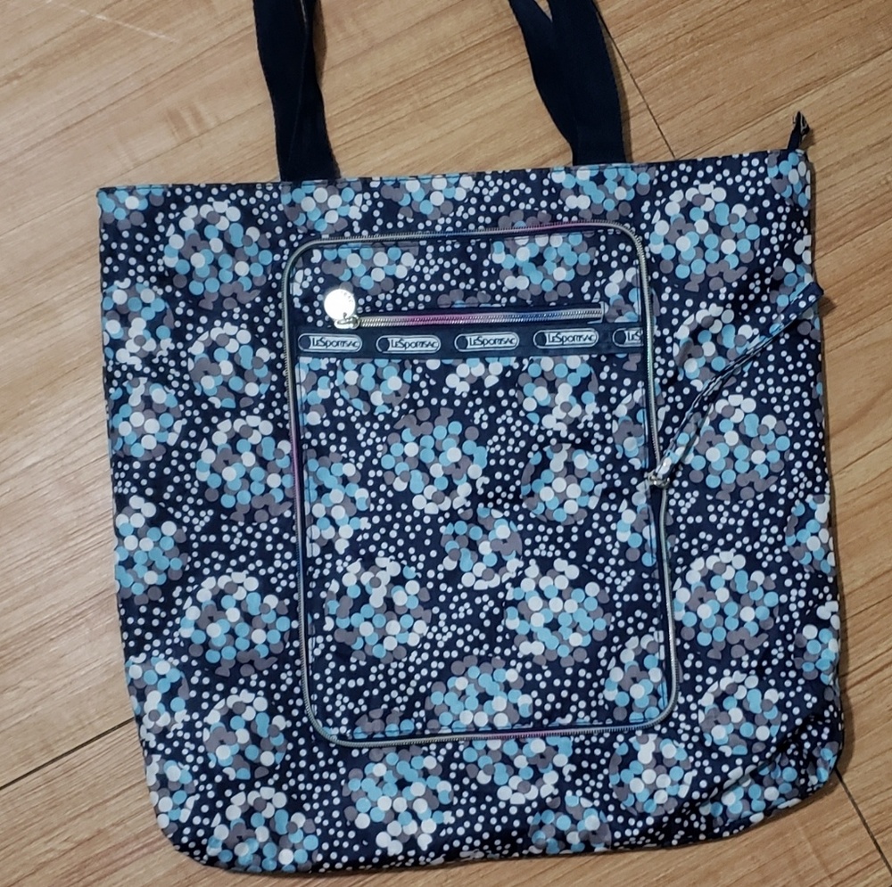 Collapsible bag lesportsac blue zip up
